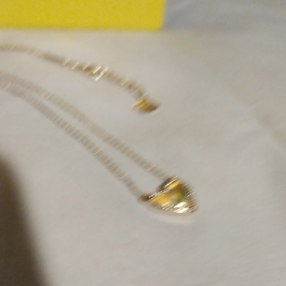 Gold Heart Necklace with Opalescent Pendant - Picture 3 of 6